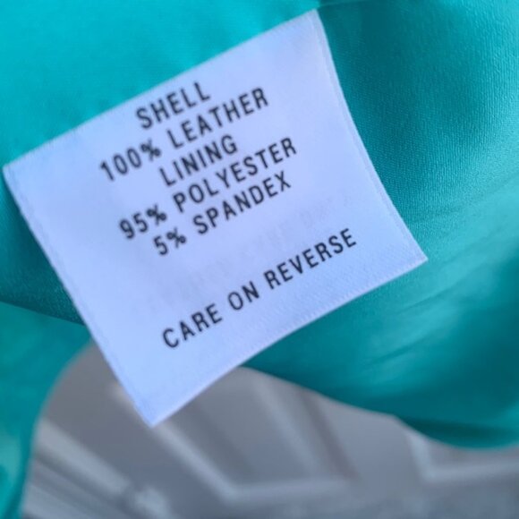 St John Sport by Marie Gray Leather Jacket Aqua - Picture 7 of 9